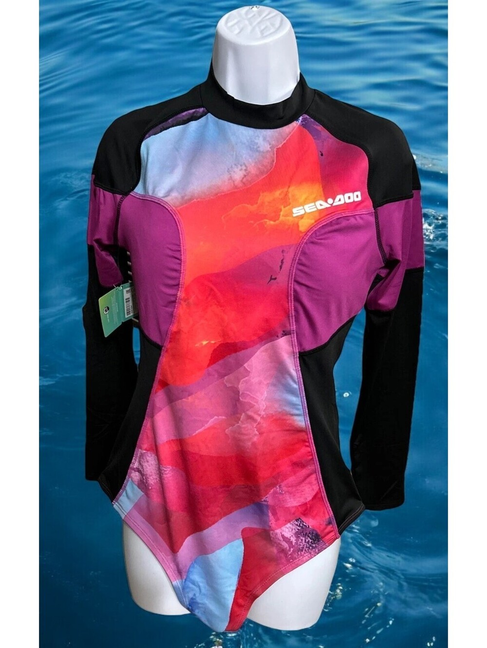 Sea-Doo One Piece Rash Guard Women’s Large Swimsuit Purple Black seadoo